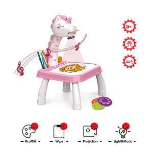 Pädagogische Kinder Magnet malerei Lösch barer Projektor Zeichenbrett Tisch Zeichnung spielzeug mit Musik und Licht - Product Image 4