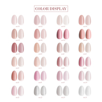 GULAURI Gel Polish Jelly Nude Pink Skin Color Bulk Nude 24 Colors Nail Base Gel Nail Polish Rubber Base Coat
