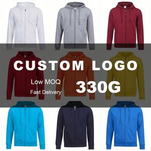 330G Zip up Hooded Sweatshirt Winter <b>Fleece</b> <b>Lined</b> Custom Advertising Work <b>Jacket</b> - Product Image 2