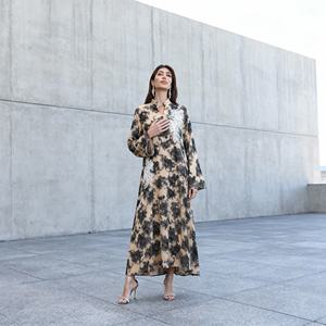 Robe Abaya de Soirée Élégante de Haute Qualité avec Strass Thermocollés en Polyester pour Femmes Musulmanes - Product Image 2