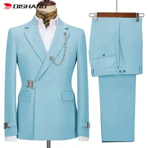 Оптовая продажа, 2024 модный мужской классический деловой костюм, комплект из 2 предметов, облегающий Блейзер, брюки для свадебной вечеринки