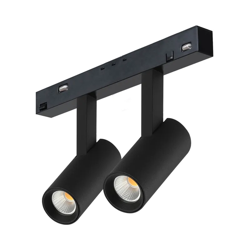 Foco magnético LED Luz de pista magnética 48V Inteligente Regulable Doble cabeza Spot Light Zigbee 0-10V Dali Line Stripe Rail Lighting