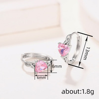 CAOSHI Boucles d'oreilles créoles personnalisées en laiton avec zircon, design torsadé en forme de cœur, 4 couleurs, pour femmes, mariage, mode, fête