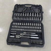 Jeu de clés à douilles et cliquet en chrome vanadium, 201 pièces, clés mixtes SAE et métriques, avec coffret rigide pour la réparation automobile