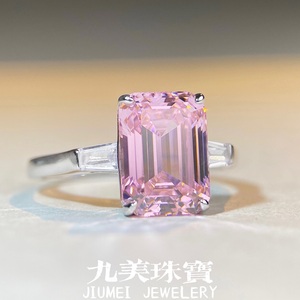 Fine Jewelry Custom Fashion Cz 5A Cubic Zirconia <strong>Emerald</strong> Cut Technology China Wholesale <strong>Rings</strong> <strong>Solitaire</strong> S925 Silver Sterling - Product Image 4