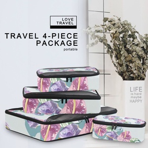Lot de 8 cubes de rangement personnalisés motif Hibiscus Hawaïen pour bagages de voyage et valises, ensemble de voyage à main - Product Image 6