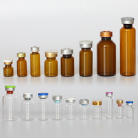 Fournisseur chinois perfusion médicale flacons en verre borosilicaté tubulaire ambre bouteilles en verre transparent avec bouchon en caoutchouc