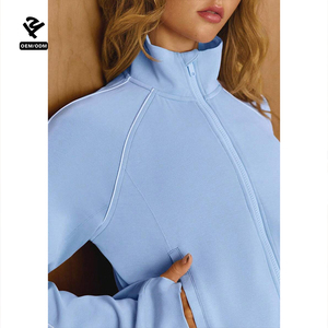 F5783 Tùy Chỉnh Hai Mảnh Thiết Lập Phụ Nữ Quần Áo Mồ Hôi Đặt Tracksuit Phù Hợp Với Trang Phục Zip up Áo Khoác Chân Rộng Quần Bó Sát Đặt Phòng Chờ Mặc - Product Image 5