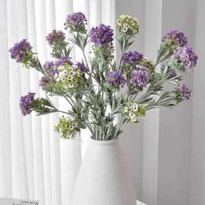 Fleur d'hortensia artificielle Yoshinobu, fleur en soie violette et blanche, style européen, décoration de mariage à domicile, bouquet à 3 têtes - Product Image 3