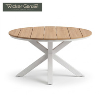Ensemble de table à manger d'extérieur 6 places en gros |   Meubles de jardin en aluminium avec plateau en bois, livraison directe d'usine