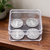Boîtes de présentation transparentes en plastique PS pour pièces de monnaie, étuis de présentation pour collectionneurs, pour le rangement et l'emballage