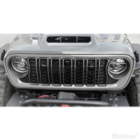Grille de calandre avant pour Jeep Wrangler Rubicon Sahara Sport JL/JT 2018-2024 avec trou pour caméra, plastique noir