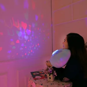 2022 popüler bebek aşk gece gökyüzü elektronik müzik gece lambası ve ses projektörü eğitim peluş oyuncak