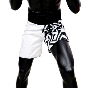 Shorts de Muay Thai en gros, couleur noir et vert, bande en caoutchouc, ouverture latérale, lavables, sports, arts martiaux, kick-boxing, shorts de Muay Thai - Product Image 1