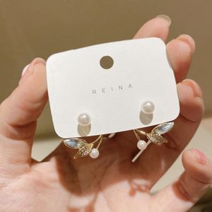 2024 New Matching Personality Design Korean Silver Needle Temperament Leaves Pearl Drop <b>Earrings</b> Trendy Alloy Hook - Product Image 5