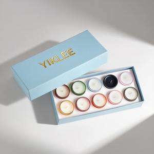 Contenitore di candela personalizzato per meditazione scatola di lusso nero con portacandele di soia cono candele regalo - Product Image 3