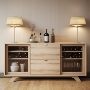 Mrs יער קערת בסגנון עתיק יין צעצוע עץ אלון גבוהה ארון תצוגה זכוכית מתלה מסך - Product Image 6