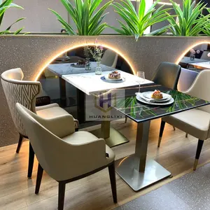 레스토랑 세트 커피 카페 숍 패스트 푸드 바 매점 가죽 목재 부스 좌석 소파 패널 용 가구 식탁 및 의자
