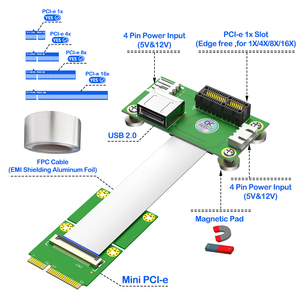 मिनी pci-e से pci-e एक्सप्रेस 1x + usb riser कार्ड के साथ मिनी pcci-e के विस्तार के लिए मिनी pci-e करने के लिए मिनी pcci-e के विस्तार के लिए मिनी pci-e-e के विस्तार के लिए मिनी pci-e-e एक्सप्रेस 1x + usb Rier कार्ड - Product Image 2