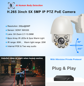 HIK Plug-Play 6MP PTZ <b>Camera</b> Dual Light Colorful Vision Network <b>Camera</b> 2 Ways Audio 5x 2.7-13.5 Mm Motorized POE Human Detection - Product Image 6