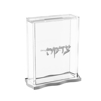 Boîte à dons en acrylique de haute qualité pour les fêtes juives, cadeau de mariage, lettrage hébreu, boîte à tzedakah de luxe en lucite