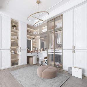 Meubles de garde-robe en bois personnalisables modernes finition laquée simple pour la maison hôtel appartement directement de l'approvisionnement d'usine - Product Image 4