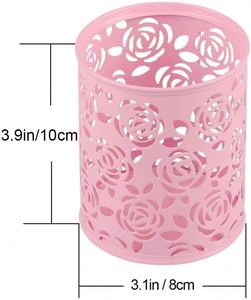 Pot à crayons et stylos en métal rose vif, organiseur de bureau, support pour stylos avec logo personnalisé pour cadeau d'entreprise SAM 100 pièces - Product Image 3
