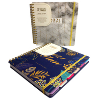 Agenda de jour écologique imprimé personnalisé Journal de planification toute l'année Agenda hebdomadaire heureux avec autocollants et onglets