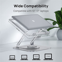 Soporte Plegable Giratorio 360° de Aluminio para Laptop, Base Portátil para Escritorio, Elevador para MacBook, iPad y Celulares