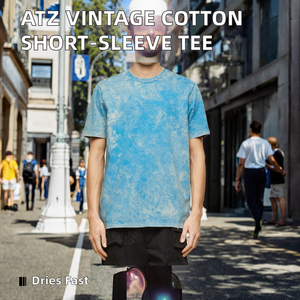 T-shirt rose délavé pour homme, style vintage, coupe oversize en coton, personnalisable avec logo, streetwear décontracté - Product Image 2
