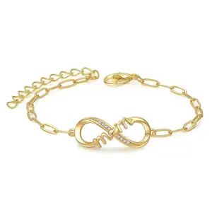 Jewelry Manufacturer Minimalist Bracelets Women 925 Sterling Silver Infinite love for Mom Fashion Bracelets Jewelry