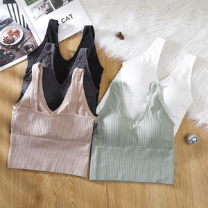 Bralette sexy sin espalda para mujer, sujetador deportivo con tirantes anchos, top tipo tubo, ropa interior deportiva - Product Image 2