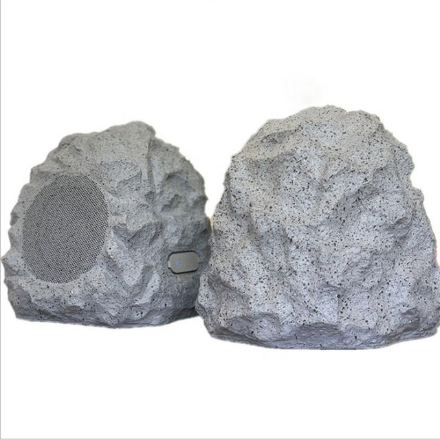 Customization Professional Outdoor IPX5 Waterproof Stereo Wireless BlueTooths Rock Stone Solar Speaker for Garden and Park