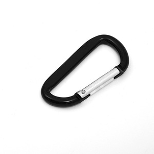 D Type Carabiner Flattened Zinc Alloy Key Ring Metal Hardware Home Use - Product Image 2