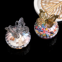 Boîte de rangement transparente en plastique en forme de citrouille plaquée or, boîte de présentation ronde pour bijoux en PS, Yiwu Chine, Nouveau