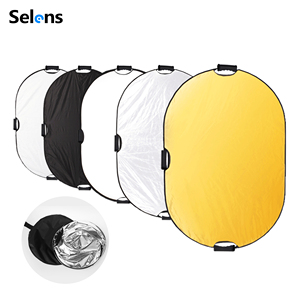 Selens SLR4-5in1H_100 * 150CM blanc noir argent or translucide 5 en 1 poignée réflecteur ovale pliable pour <span class=keywords><strong>Studio</strong></span> de photographie - Product Image 2