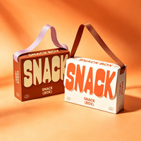 Boîte rigide en papier kraft brun écologique personnalisée avec impression quadricolore en feuille d'or, recyclable, portable, emballage alimentaire sûr