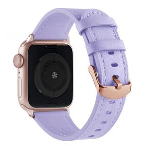 Correa de reloj Win-Win de cuero genuino para <span class=keywords><strong>Apple</strong></span> <span class=keywords><strong>Watch</strong></span>, correa de piel de vaca con textura de lichi, suave y transpirable - Product Image 5