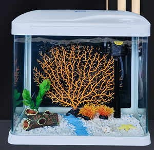 Filtre supérieur d'aquarium JSD intelligent 5L à faible bruit avec circulation intégrée et éco-aquascape, en verre incurvé HD, idéal pour chambre et bureau modernes - Product Image 4