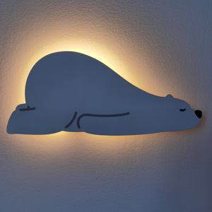 Oso Polar decoración de pared de madera luz de pared de guardería Sensor táctil inalámbrico 90 minutos apagado automático luz de pared decorativa para niños - Product Image 3