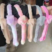 Cache-oreilles en peluche lapin faits main, écologiques, modernes, tie-dye, chauds, anti-froid, bandeau dégradé, cadeau pour l'extérieur