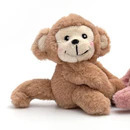 Adorable duo de singes en coton magnétiques Coco Peach de 6 pouces, peluches douces avec aimant pour décoration et cadeau d'anniversaire