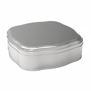 Kontensan L467 Rounded Square Tin Candy <b>Box</b> 3 Lt 244x244mm X H60mm Slip <b>Lid</b> Turkey - Product Image 2