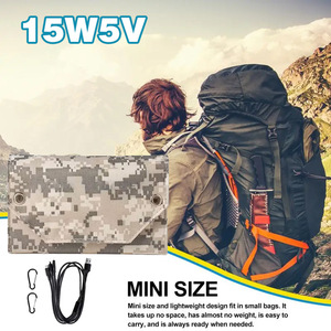 Lan Aoyue 15W Foldable Solar Charger Dual USB <b>5V</b> Outdoor Camping Emergency Power - Product Image 3