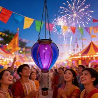 Lanterne solaire de jardin LED suspendue et design montgolfière disponible avec lumières solaires extérieures scintillantes