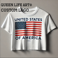 T-shirt crop 100% coton personnalisé avec logos imprimés ou brodés t-shirts essentiels en coton crop top t-shirt pour femmes