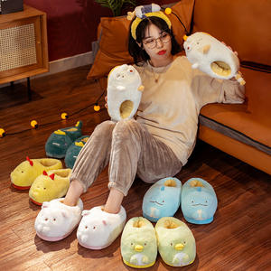 Pantofole Peluche <span class=keywords><strong>Animali</strong></span> Carini Sumikko Kawaii Corner Bio Sumikko Gurashi Dinosauro Gatto Orso Scarpe Imbottite per Bambini Regalo Caldo - Product Image 2