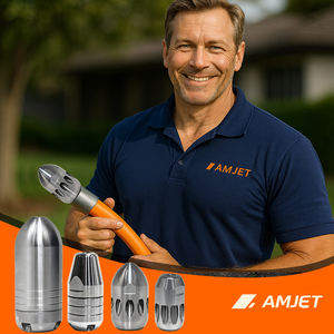 AMJET - Penetrator Pro 150-300bar 60-150LPM <span class=keywords><strong>Buse</strong></span> de nettoyage de canalisations pour tuyaux de 100-200 mm pour plombiers professionnels et usage commercial - Product Image 5