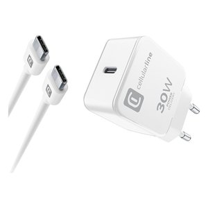 Caricabatterie <b>USB</b> Type-C CHARGER KIT 30W <b>Power</b> Delivery Bianco ACHIPHKITC2CPD30WW - Product Image 1