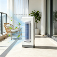 Ventilateur tour d'évaporation vertical sans pales avec télécommande et moteur DC silencieux, refroidisseur portable pour maison, bureau, chambre